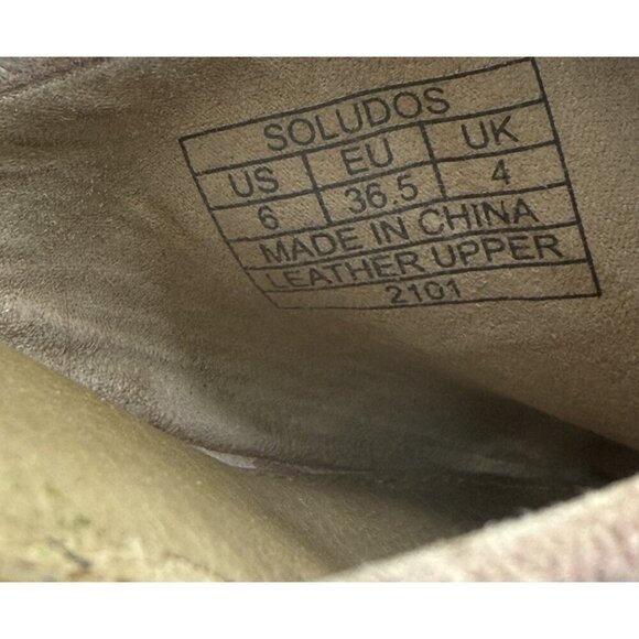 Soludos Venetian Suede Women's Slip On Leather Mule Shoes Tan Size 6 Block Heel - Picture 8 of 9